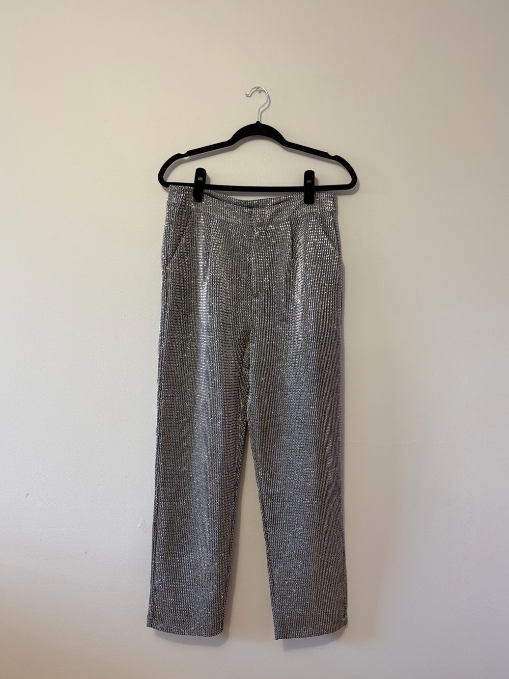 Sans Souci Metallic Straight-Leg Pants Like New